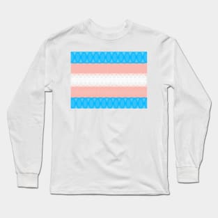 Spirograph Patterned Transgender Flag Long Sleeve T-Shirt